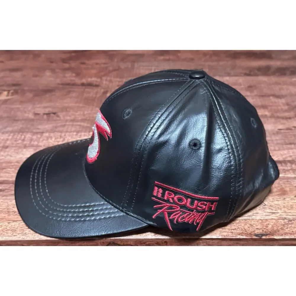 Mark Martin Roush Nascar Racing Leather Hat Buckle Strap Black